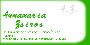 annamaria zsiros business card